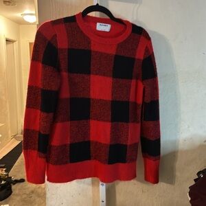 💥Old Navy Red and Black Crewneck Sweater